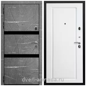 Темные входные двери, Дверь входная Армада Престиж Черная шагрень МДФ 16 мм Торос графит / МДФ 16 мм ФЛ-119 Белый матовый