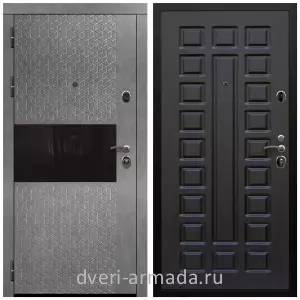 Черные входные двери, Металлическая дверь входная Армада Престиж Черная шагрень МДФ 16 мм Штукатурка графит / МДФ 16 мм ФЛ-183 Венге