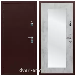 Белые двери с зеркалом, Дверь входная Армада Люкс Антик медь / ФЛЗ пастораль Бетон светлый