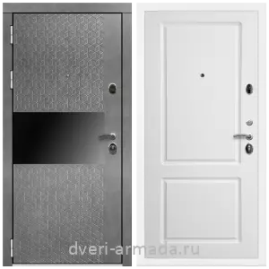 Черные входные двери, Металлическая дверь входная Армада Престиж Белая шагрень МДФ 16 мм Штукатурка графит / ФЛ-117 Белый матовый