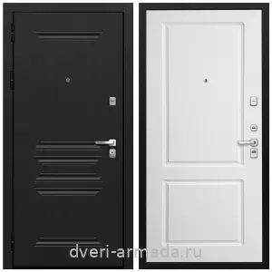 Черные входные двери, Металлическая дверь входная Армада Экстра МДФ 10 мм ФЛ-243 Черная шагрень / МДФ 16 мм ФЛ-117 Белый матовый