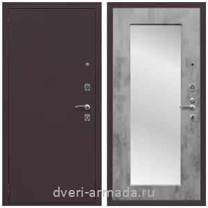Белые двери с зеркалом, Дверь входная Армада Комфорт Антик медь / ФЛЗ-пастораль Бетон темный