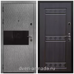 Черные входные двери, Металлическая дверь входная Армада Престиж Черная шагрень МДФ 16 мм Штукатурка графит / МДФ 10 мм ФЛ-242 Эковенге