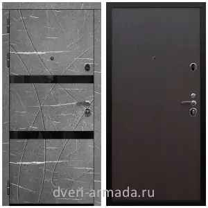 Черные входные двери, Металлическая дверь входная Армада Престиж Черная шагрень МДФ 16 мм Торос графит / МДФ 6 мм ПЭ Венге