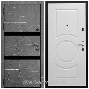 Черные входные двери, Металлическая дверь входная Армада Престиж Черная шагрень МДФ 16 мм Торос графит / МС-100 Белый матовый