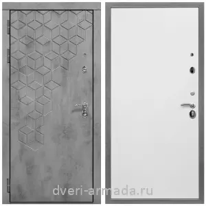 Входные двери Бетон, Дверь входная Армада Квадро МДФ 16 мм Бетон тёмный / МДФ 10 мм Гладкая белый матовый