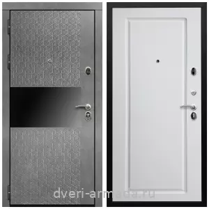 Темные входные двери, Дверь входная Армада Престиж Черная шагрень МДФ 16 мм Штукатурка графит / МДФ 16 мм ФЛ-119 Белый матовый
