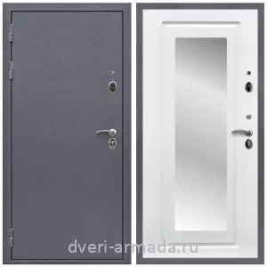 Входные двери с зеркалом и теплоизоляцией, Дверь входная Армада Престиж Антик серебро / ФЛЗ-120 Ясень белый