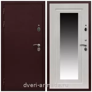 Белые двери с зеркалом, Дверь входная Армада Престиж Антик медь / МДФ 16 мм ФЛЗ-120 Дуб беленый с повышенной взломостойкостью
