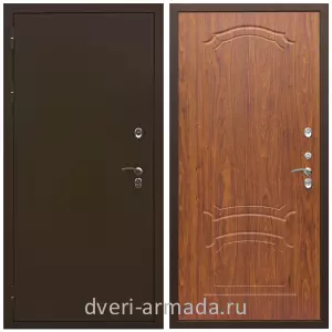 Коричневые входные двери, Металлическая коричневая дверь входная элитная Армада Термо Молоток коричневый/ ФЛ-140 Морёная берёза для загородного дома  с шумоизоляцией