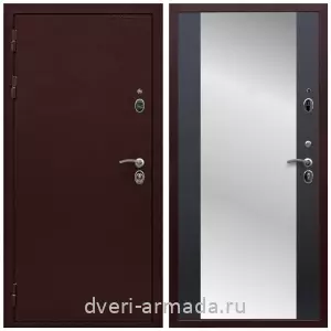 Входные двери с зеркалом и теплоизоляцией, Дверь входная Армада Престиж 2 Антик медь / МДФ 16 мм СБ-16 Венге