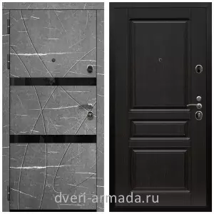 Черные входные двери, Металлическая дверь входная Армада Престиж Черная шагрень МДФ 16 мм Торос графит / МДФ 16 мм ФЛ-243 Венге