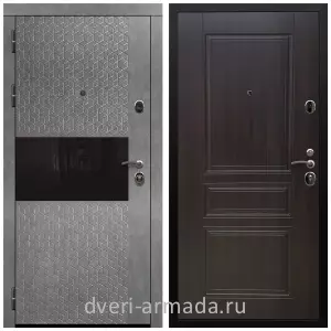 Черные входные двери, Металлическая дверь входная Армада Престиж Черная шагрень МДФ 16 мм Штукатурка графит / МДФ 6 мм ФЛ-243 Эковенге