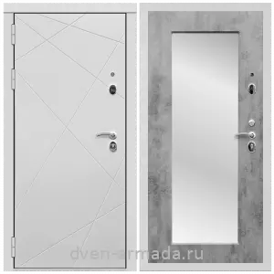 Входные двери с зеркалом МДФ, Дверь входная Армада Тесла МДФ 16 мм / МДФ 16 мм ФЛЗ-Пастораль, Бетон темный