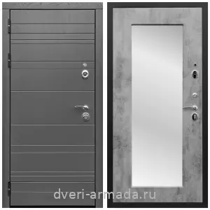 Входные двери с зеркалом и теплоизоляцией, Дверь входная Армада Роял Вуд МДФ 10 мм графит / МДФ 16 мм ФЛЗ пастораль Бетон темный