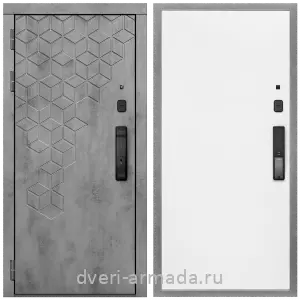 Входные двери Верона, Дверь входная Армада Квадро МДФ 16 мм Kaadas K9 / МДФ 10 мм Гладкая белый матовый