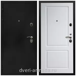 Черные входные двери, Металлическая дверь входная Армада Престиж Черная шагрень / МДФ 16 мм ФЛ-117 Белый матовый