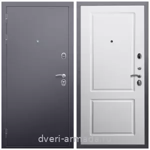 C порошковой окраской, Дверь входная Армада Люкс Антик серебро / МДФ 16 мм ФЛ-117 Белый матовый