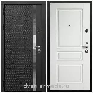 Входные двери с внутренней отделкой панелями МДФ, Дверь входная Армада Престиж Черная шагрень МДФ 16 мм ФЛН - 501/ МДФ 16 мм ФЛ-243 Белый матовый