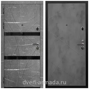Черные входные двери, Металлическая дверь входная Армада Престиж Черная шагрень МДФ 16 мм Торос графит / МДФ 10 мм ФЛ-291 Бетон темный