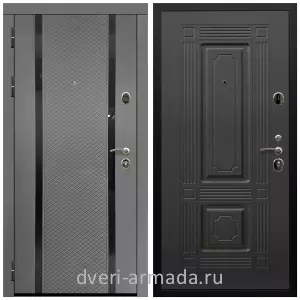 Темные входные двери, Дверь входная Армада Престиж Черная шагрень МДФ 16 мм Графит абсолют софт / МДФ 16 мм ФЛ-2 Венге