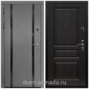 Темные входные двери, Дверь входная Армада Престиж Черная шагрень МДФ 16 мм Графит абсолют софт / МДФ 16 мм ФЛ-243 Венге