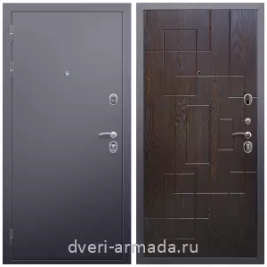 Входные двери МДФ для офиса, Дверь входная Армада Люкс Антик серебро / МДФ 16 мм ФЛ-57 Дуб шоколад