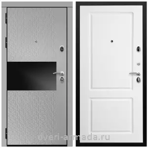 Входные двери с внутренней отделкой панелями МДФ, Дверь входная Армада Престиж Черная шагрень МДФ 16 мм Милк рикамо софт / МДФ 16 мм ФЛ-117 Белый матовый