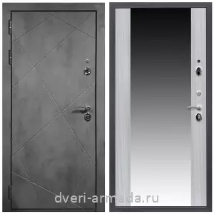 Входные двери с зеркалом МДФ, Дверь входная Армада Лофт МДФ 16 мм ФЛ-291 Бетон тёмный / МДФ 16 мм СБ-16 Сандал белый