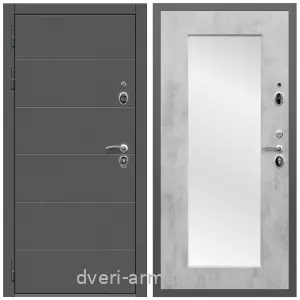 Белые двери с зеркалом, Дверь входная Армада Роуд МДФ 10 мм / МДФ 16 мм ФЛЗ-Пастораль, Бетон светлый