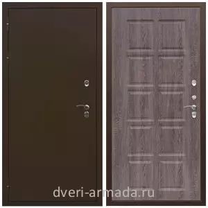 Коричневые входные двери, Металлическая коричневая дверь входная уличная для загородного дома Армада Термо Молоток коричневый/ ФЛ-38 Дуб филадельфия графит на заказ