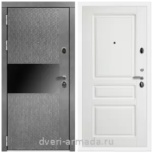 Входные двери в Подольске, Дверь входная Армада Престиж Белая шагрень МДФ 16 мм Штукатурка графит / ФЛ-243 Белый матовый