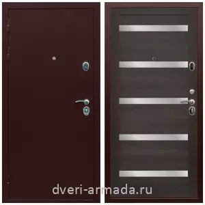 Входные двери лофт, Дверь входная Армада Люкс Антик медь / МДФ 16 мм СБ-14 Эковенге стекло белое