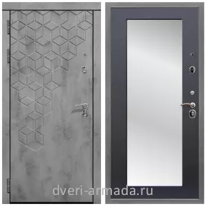 Входные двери с зеркалом и теплоизоляцией, Дверь входная Армада Квадро МДФ 16 мм Бетон тёмный /  МДФ 16 мм ФЛЗ-пастораль, Венге