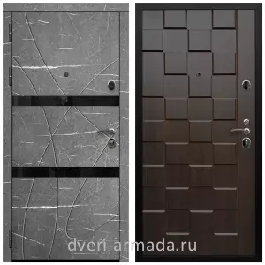 Входные двери в Подольске, Дверь входная Армада Престиж Черная шагрень МДФ 16 мм Торос графит / МДФ 16 мм ОЛ-39 Эковенге