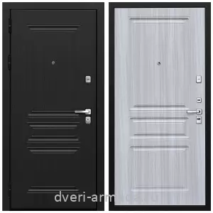 Черные входные двери, Металлическая дверь входная Армада Экстра МДФ 10 мм ФЛ-243 Черная шагрень / МДФ 16 мм ФЛ-243 Сандал белый