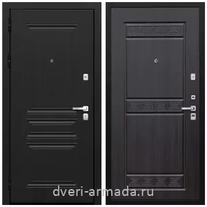Темные входные двери, Дверь входная Армада Экстра МДФ 10 мм ФЛ-243 Черная шагрень / МДФ 10 мм ФЛ-242 Эковенге с хорошей шумоизоляцией