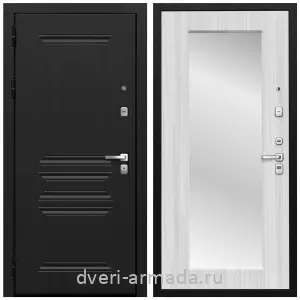 Входные двери черная шагрень, Дверь входная с зеркалом Армада Экстра МДФ 10 мм ФЛ-243 Эковенге / МДФ 16 мм ФЛЗ пастораль Сандал белый