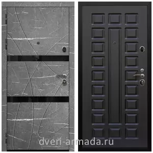 Черные входные двери, Металлическая дверь входная Армада Престиж Черная шагрень МДФ 16 мм Торос графит / МДФ 16 мм ФЛ-183 Венге