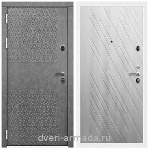 Входные двери с внутренней отделкой панелями МДФ, Дверь входная Армада Престиж Белая шагрень МДФ 16 мм Штукатурка графит ФЛС - 502 / ФЛ-86 Ясень Ривьера Айс