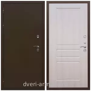 Коричневые входные двери, Металлическая коричневая дверь входная уличная в частный дом Армада Термо Молоток коричневый/ ФЛ-243 Лиственница беж морозостойкая с панелями МДФ