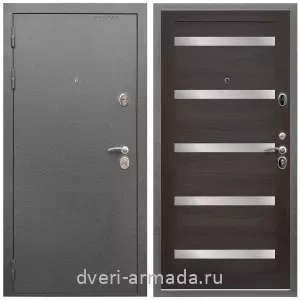 Входные двери толщиной 1.5 мм, Дверь входная Армада Оптима Антик серебро / МДФ 16 мм СБ-14 Эковенге стекло белое