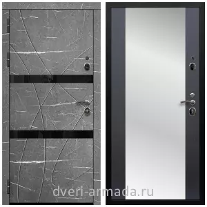 Входные двери с зеркалом МДФ, Дверь входная Армада Престиж Черная шагрень МДФ 16 мм Торос графит / МДФ 16 мм СБ-16 Венге