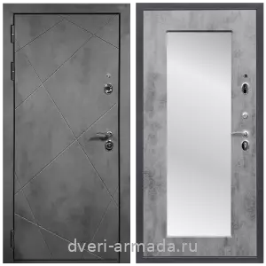 МДФ с зеркалом, Дверь входная Армада Лофт МДФ 16 мм ФЛ-291 Бетон тёмный / МДФ 16 мм ФЛЗ-пастораль, Бетон темный