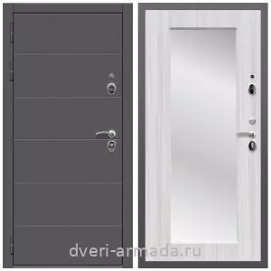 Белые двери с зеркалом, Дверь входная Армада Роуд МДФ 10 мм / МДФ 16 мм ФЛЗ-Пастораль, Сандал белый