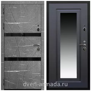 Двери со склада, Дверь входная Армада Престиж Черная шагрень МДФ 16 мм Торос графит / МДФ 16 мм ФЛЗ-120 Венге