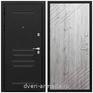 Черные входные двери, Металлическая дверь входная Армада Экстра МДФ 10 мм ФЛ-243 Черная шагрень / МДФ 16 мм ФЛ-143 Рустик натуральный