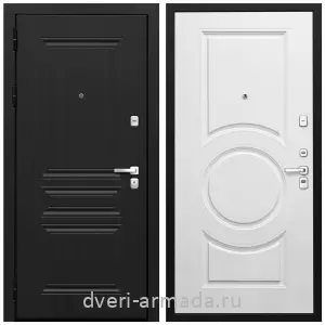 Толстые входные двери, Дверь входная Армада Экстра МДФ 10 мм ФЛ-243 Черная шагрень / МДФ 16 мм МС-100 Белый матовый