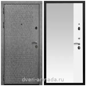 Белые двери с зеркалом, Дверь входная Армада Престиж Черная шагрень МДФ 16 мм Штукатурка графит ФЛС - 502 / МДФ 16 мм ФЛЗ Панорама-1 Белый матовый