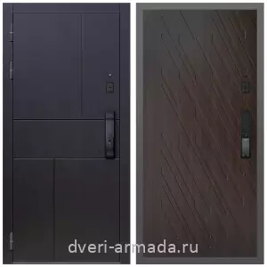 Входные металлические двери в Московской области, Умная входная смарт-дверь Армада Оникс МДФ 10 мм Kaadas K9 / МДФ 16 мм ФЛ-86 Венге структурный